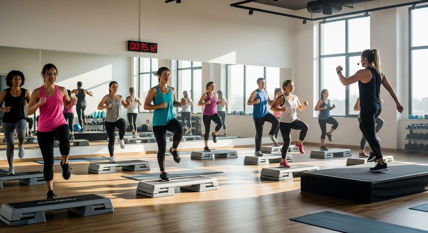 Степ-платформы в зале